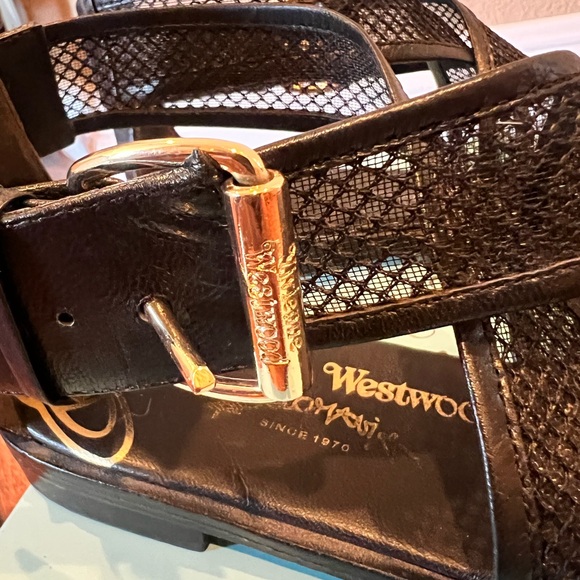 Vivienne Westwood Esther Black Mesh Sandals - Picture 5 of 12